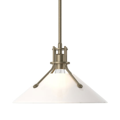 Henry Glass Shade Pendant Light in Soft Gold/Frosted Glass.