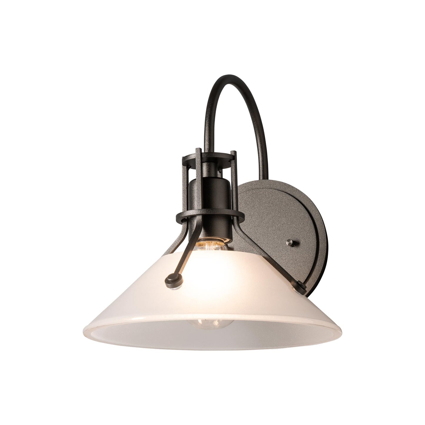 Henry Glass Shade Wall Light in Oil Rubbed Bronze/Frosted Glass (9.2-Inch).