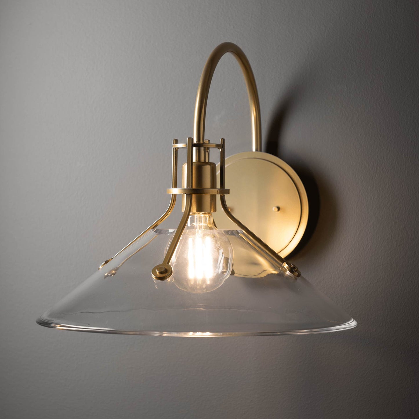 Henry Glass Shade Wall Light in Detail.