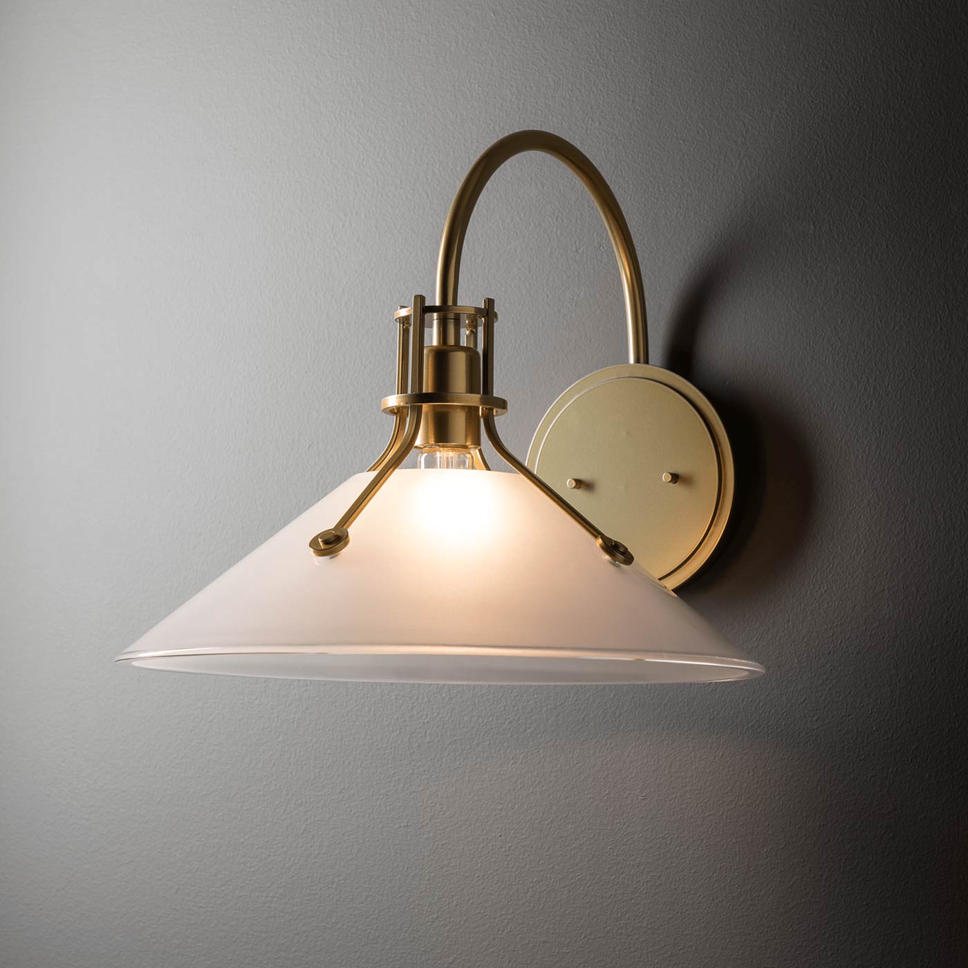 Henry Glass Shade Wall Light in Detail.