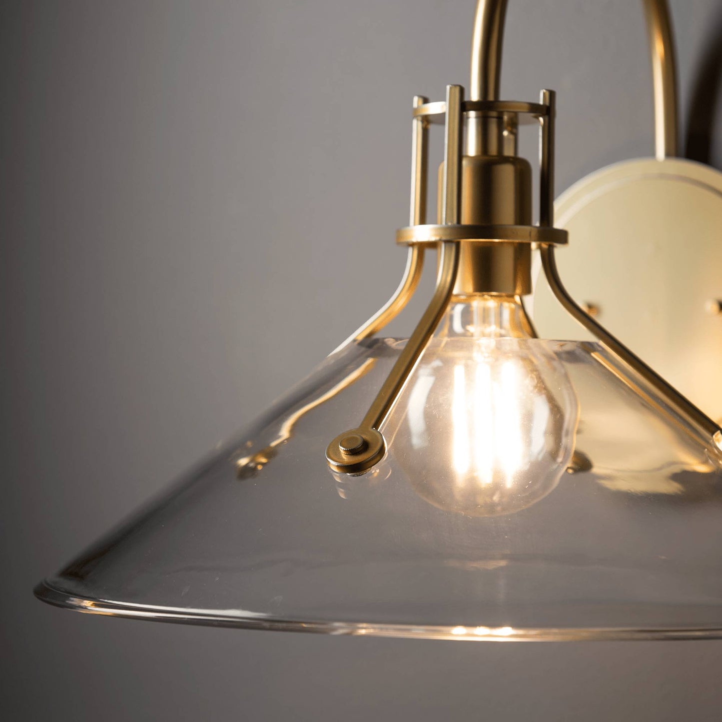 Henry Glass Shade Wall Light in Detail.