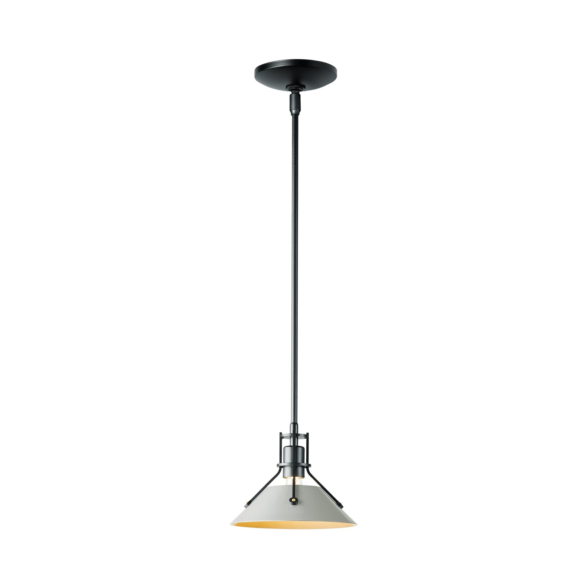 Henry Single Pendant Light in Black/Vintage Platinum.