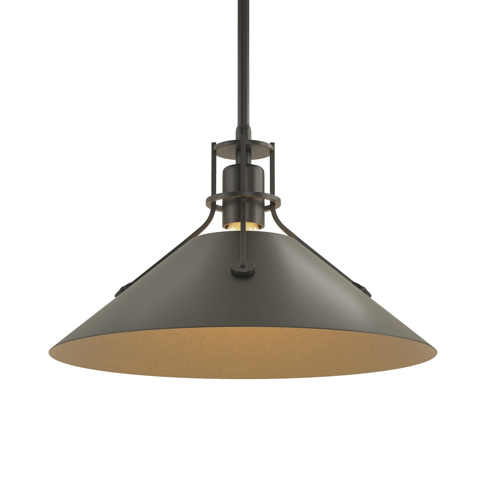 Henry Steel Shade Pendant Light in Black/Black.