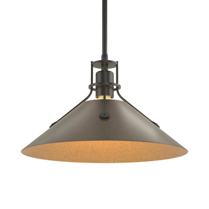Henry Steel Shade Pendant Light in Black/Bronze.