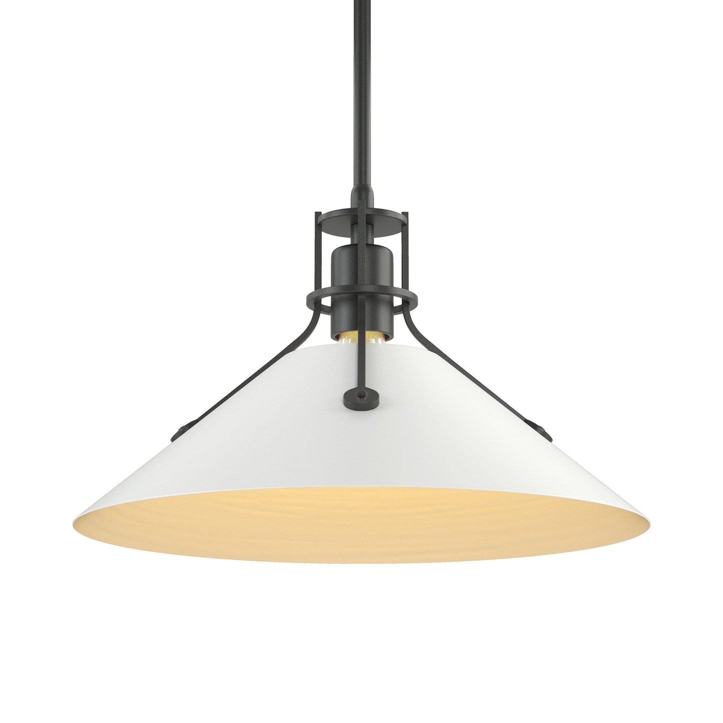 Henry Steel Shade Pendant Light in Black/White.