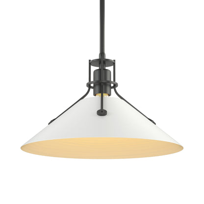 Henry Steel Shade Pendant Light in Black/White.