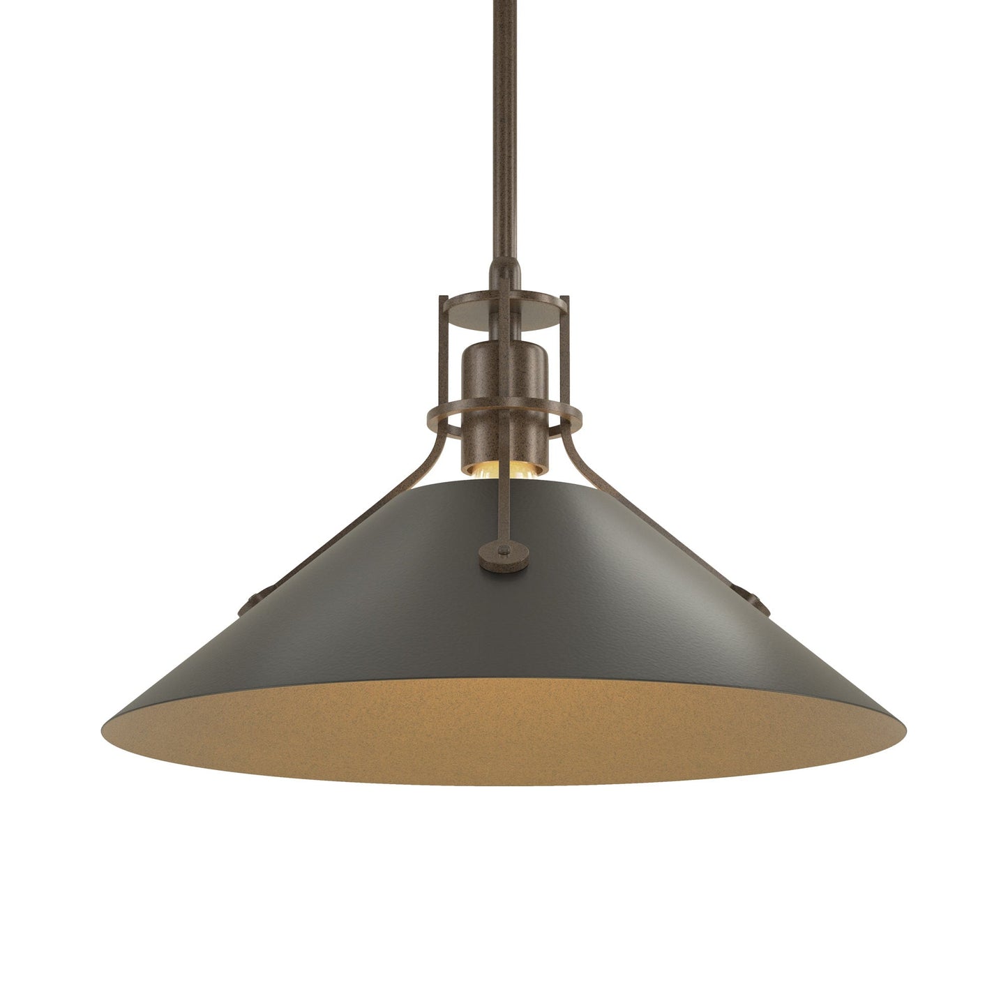 Henry Steel Shade Pendant Light in Bronze/Black.