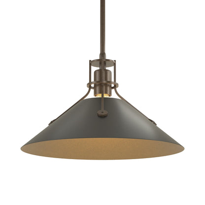 Henry Steel Shade Pendant Light in Bronze/Black.