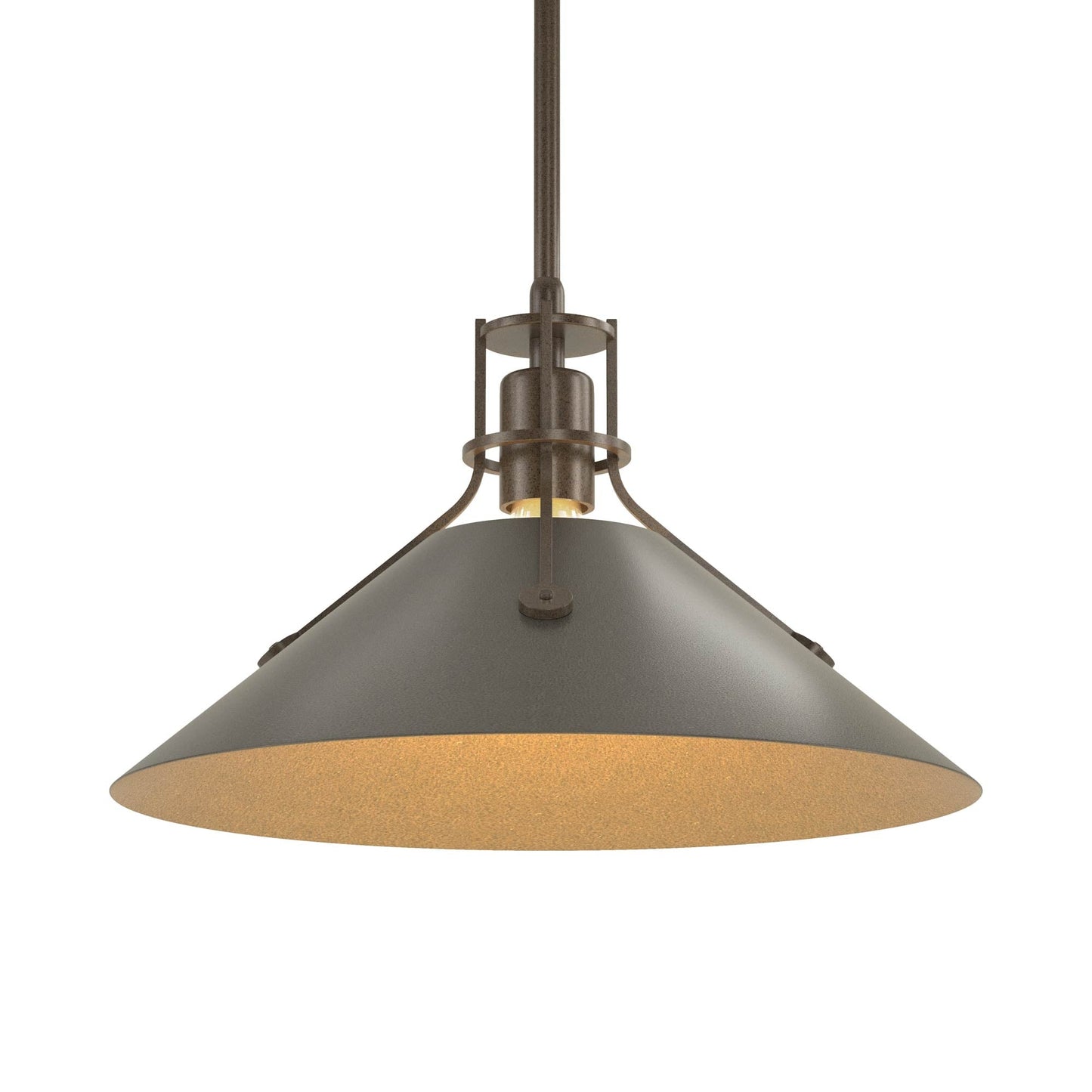 Henry Steel Shade Pendant Light in Bronze/Dark Smoke.