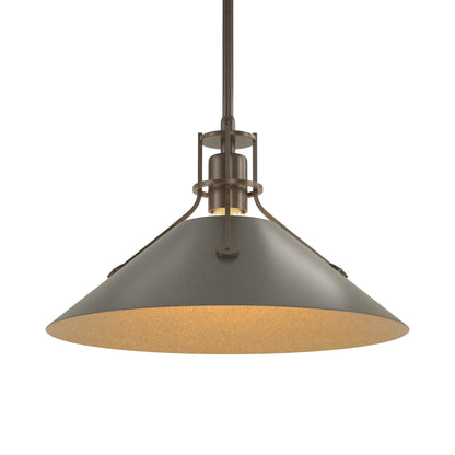 Henry Steel Shade Pendant Light in Bronze/Dark Smoke.