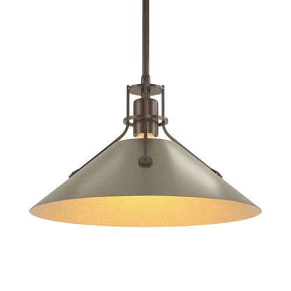 Henry Steel Shade Pendant Light in Bronze/Soft Gold.