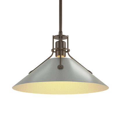 Henry Steel Shade Pendant Light in Bronze/Vintage Platinum.
