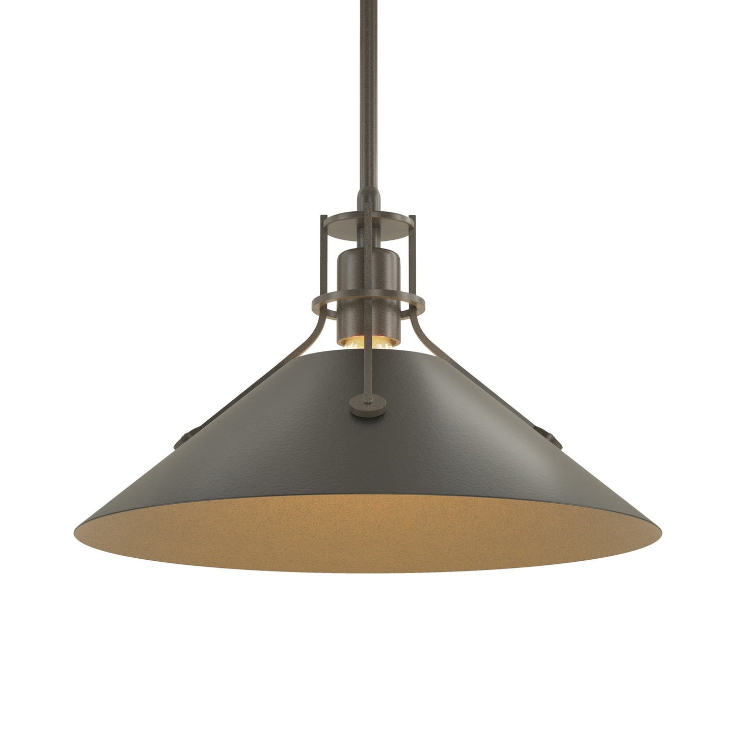 Henry Steel Shade Pendant Light in Dark Smoke/Black.
