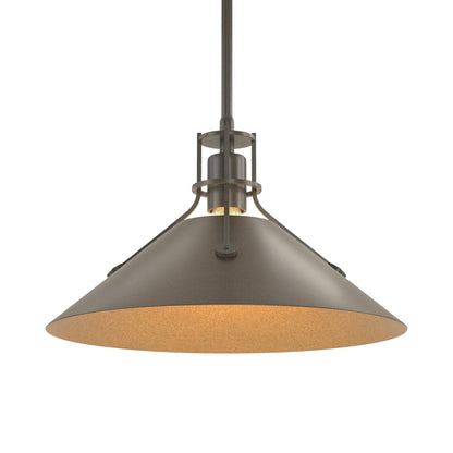 Henry Steel Shade Pendant Light in Dark Smoke/Bronze.
