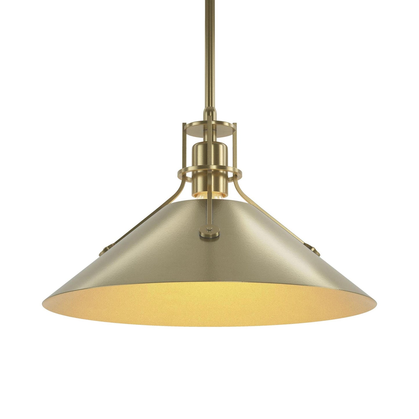 Henry Steel Shade Pendant Light in Modern Brass/Modern Brass.