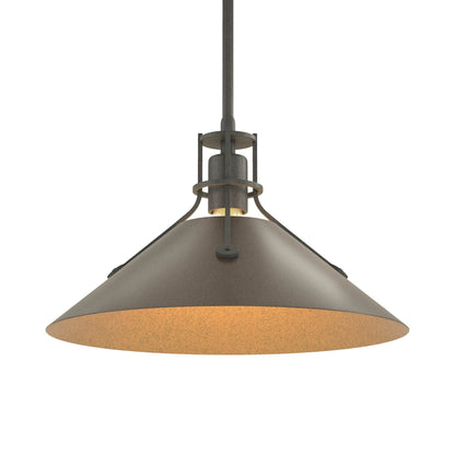 Henry Steel Shade Pendant Light in Natural Iron/Bronze.