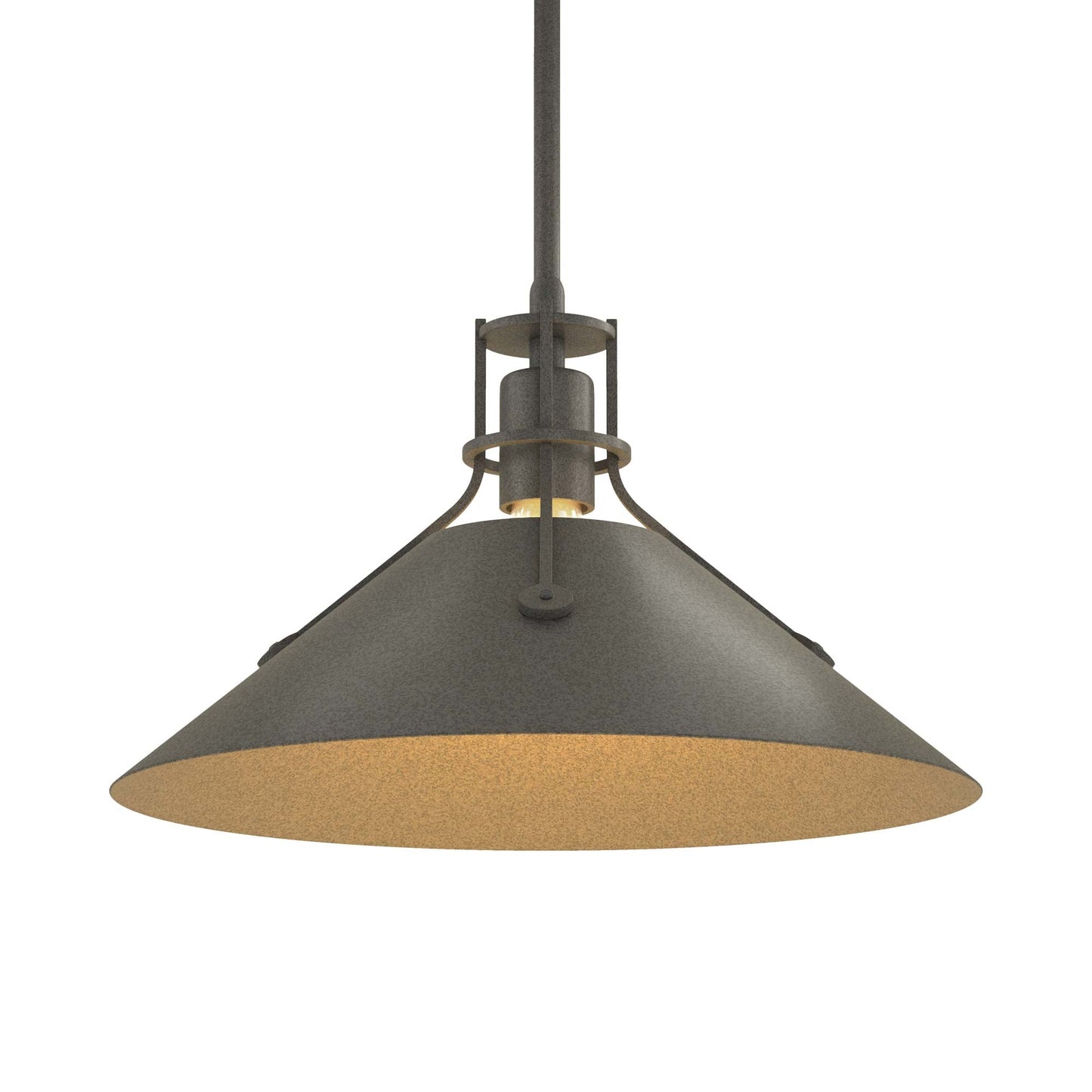 Henry Steel Shade Pendant Light in Natural Iron/Natural Iron.