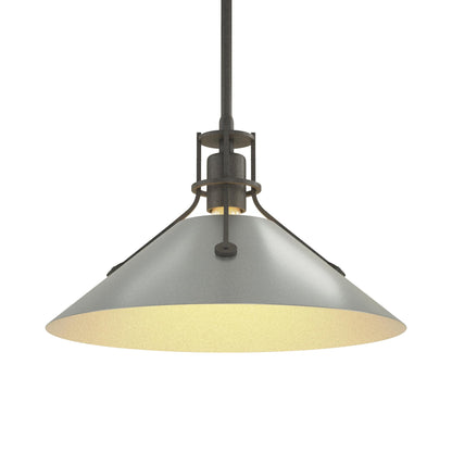Henry Steel Shade Pendant Light in Natural Iron/Vintage Platinum.