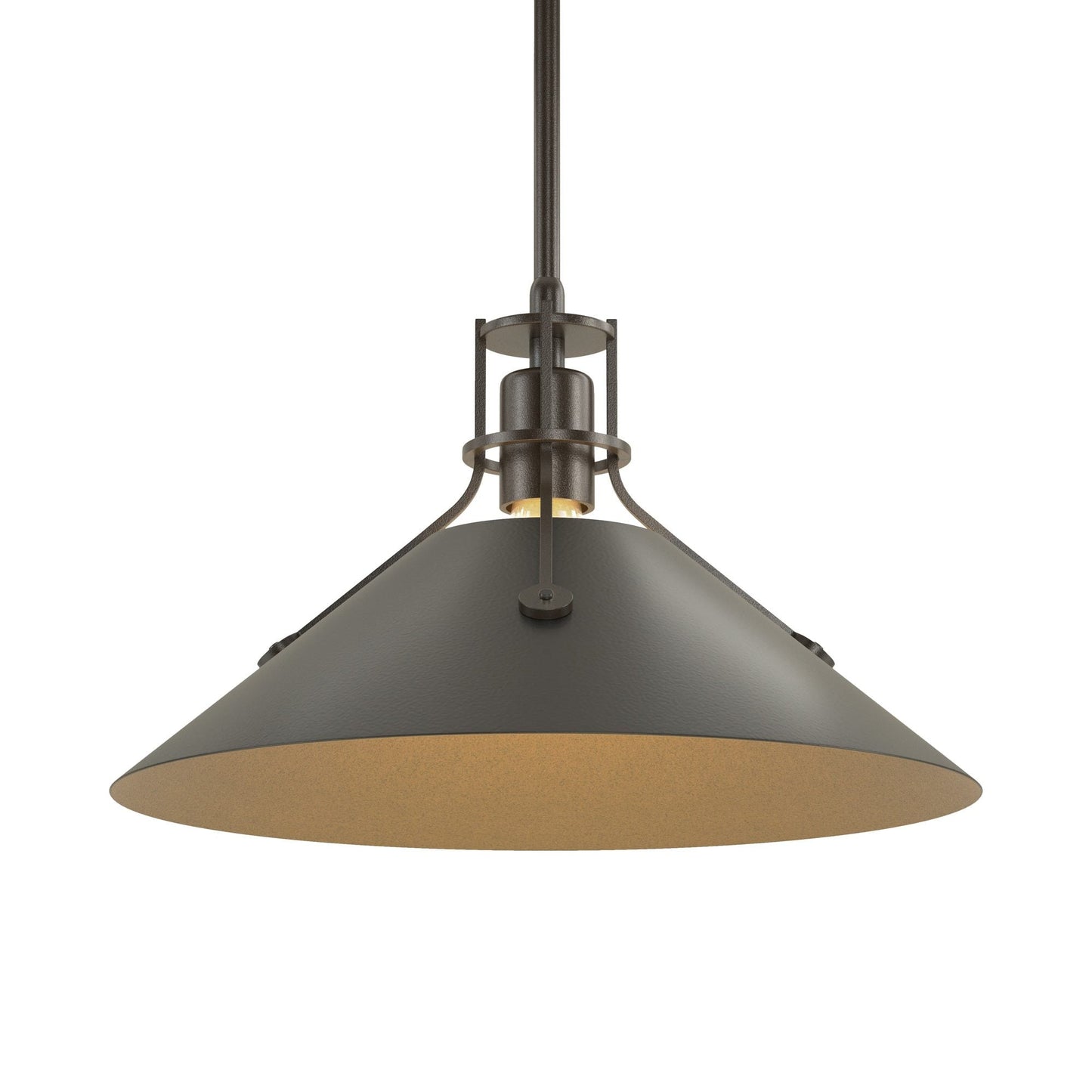 Henry Steel Shade Pendant Light in Oil Rubbed Bronze/Black.