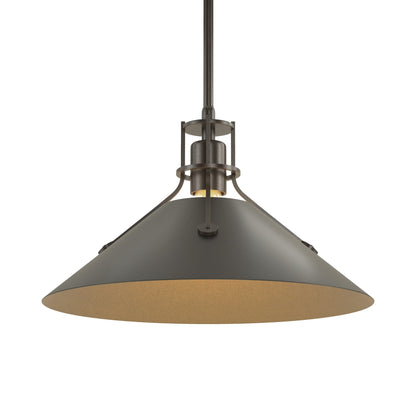 Henry Steel Shade Pendant Light in Oil Rubbed Bronze/Black.