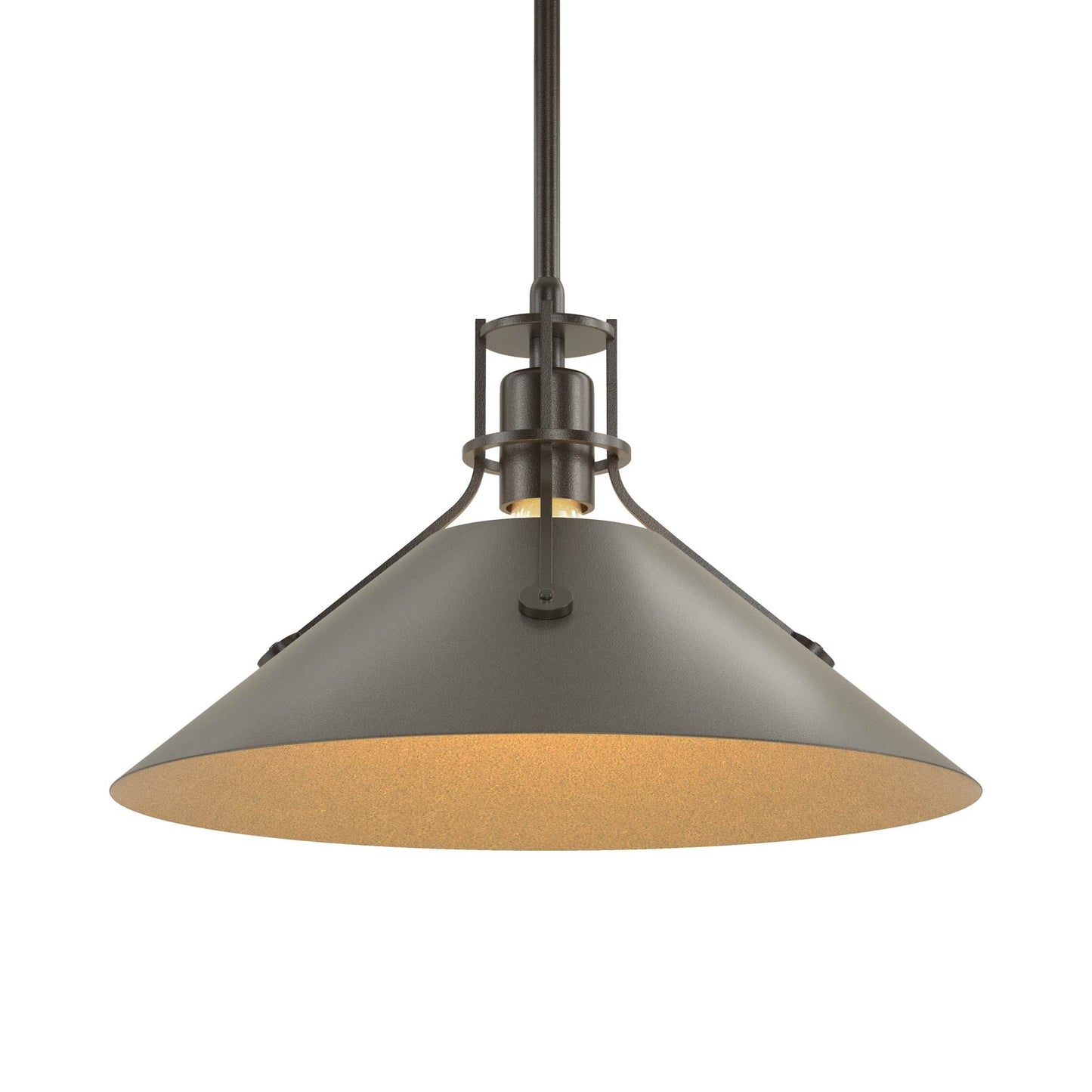 Henry Steel Shade Pendant Light in Oil Rubbed Bronze/Dark Smoke.
