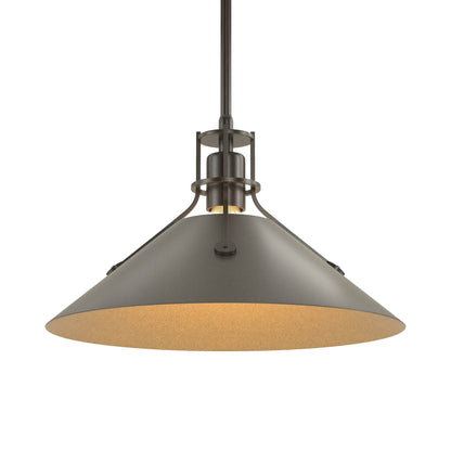 Henry Steel Shade Pendant Light in Oil Rubbed Bronze/Dark Smoke.