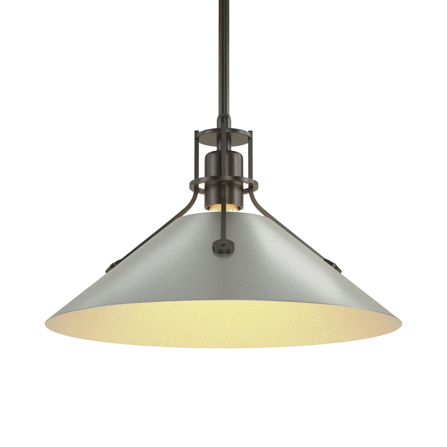 Henry Steel Shade Pendant Light in Oil Rubbed Bronze/Vintage Platinum.