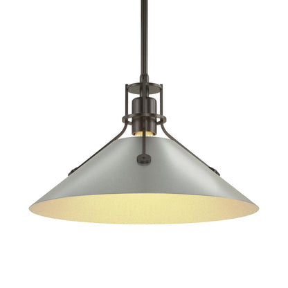 Henry Steel Shade Pendant Light in Oil Rubbed Bronze/Vintage Platinum.