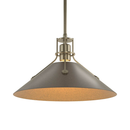 Henry Steel Shade Pendant Light in Soft Gold/Bronze.