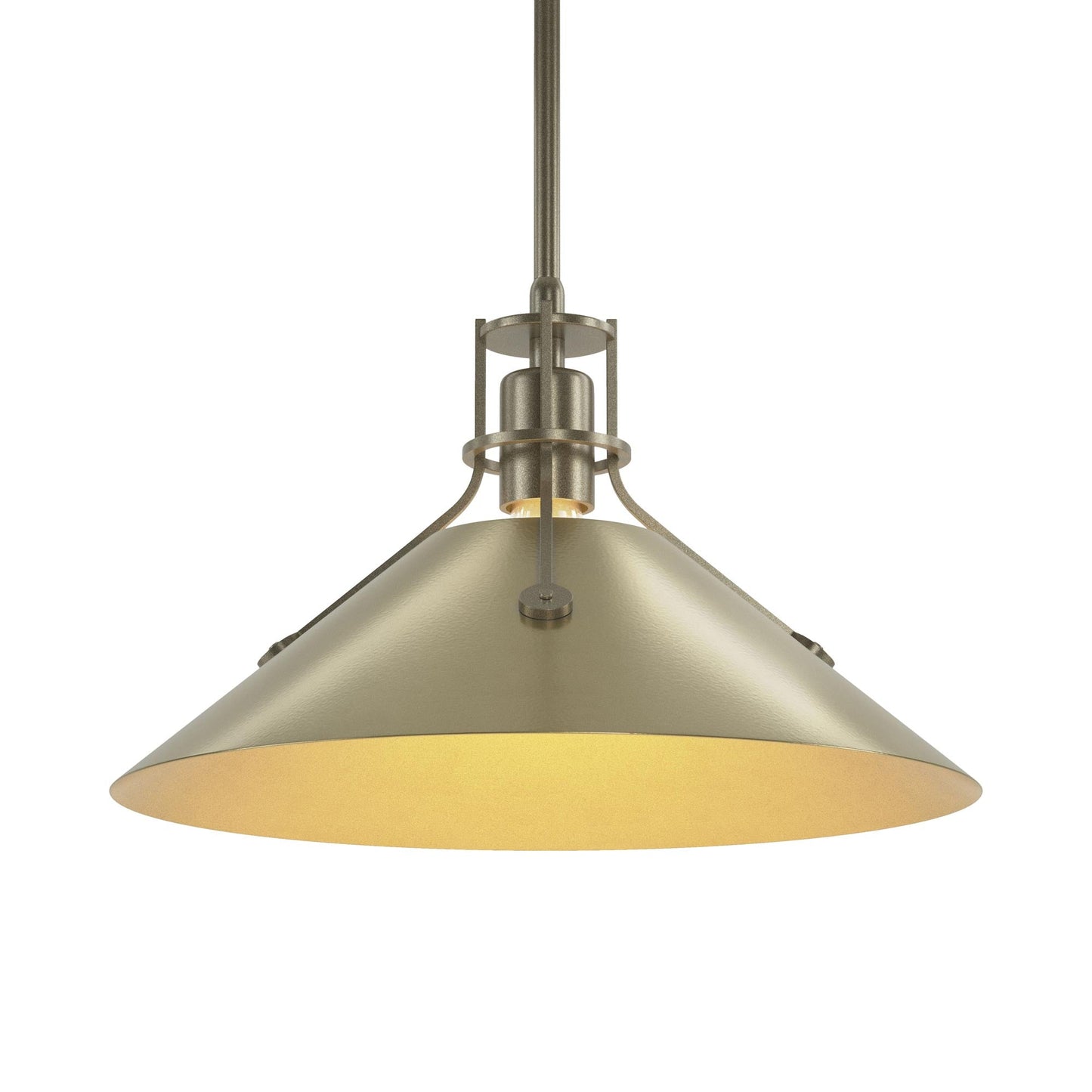 Henry Steel Shade Pendant Light in Soft Gold/Modern Brass.