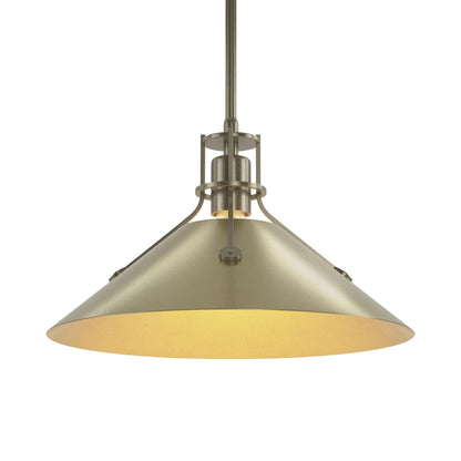 Henry Steel Shade Pendant Light in Soft Gold/Modern Brass.