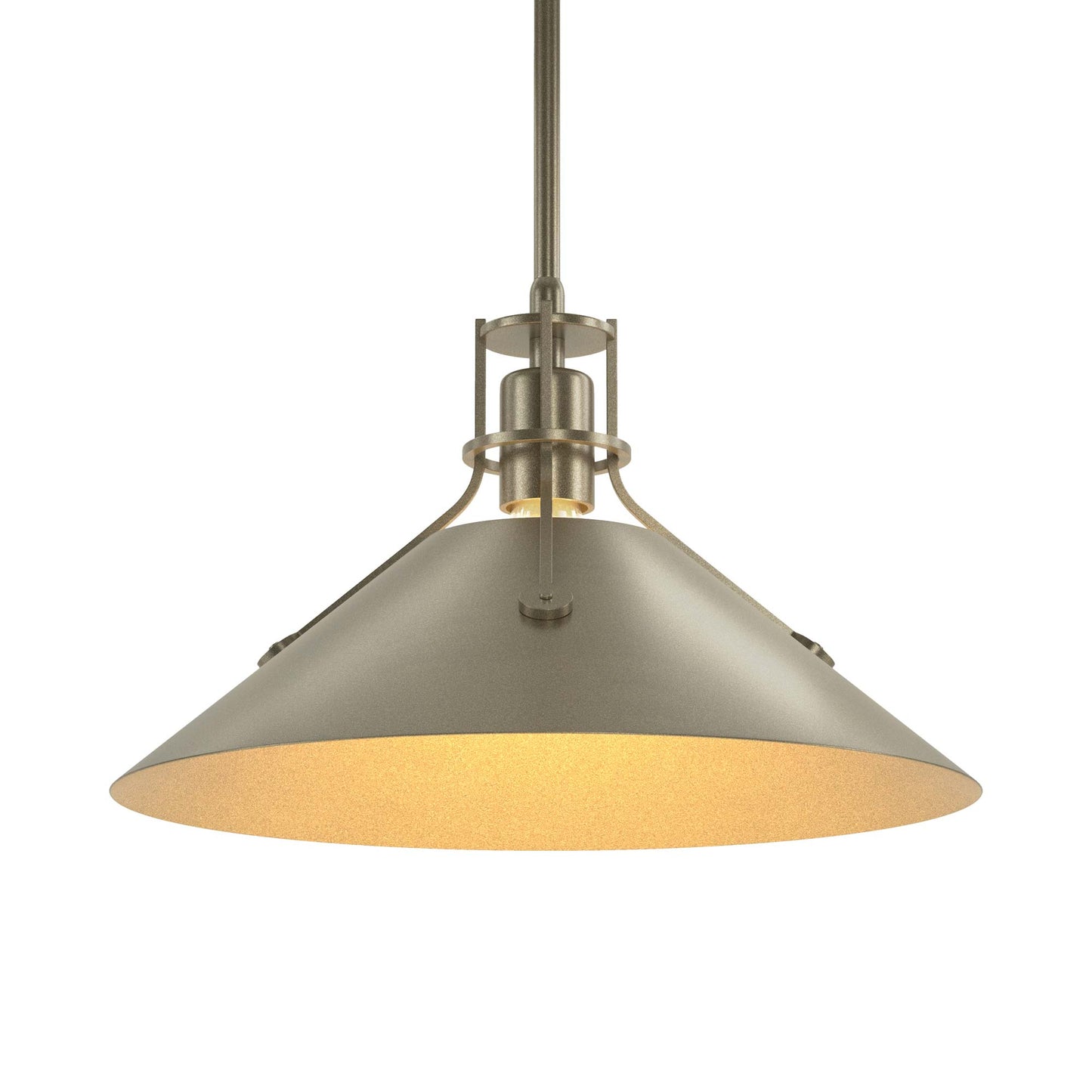 Henry Steel Shade Pendant Light in Soft Gold/Soft Gold.