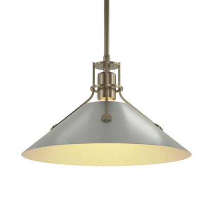 Henry Steel Shade Pendant Light in Soft Gold/Vintage Platinum.