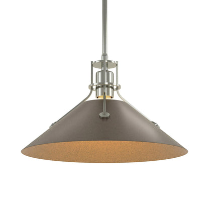 Henry Steel Shade Pendant Light in Sterling/Bronze.