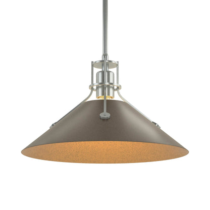 Henry Steel Shade Pendant Light in Vintage Platinum/Bronze.