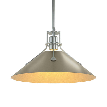 Henry Steel Shade Pendant Light in Vintage Platinum/Soft Gold.