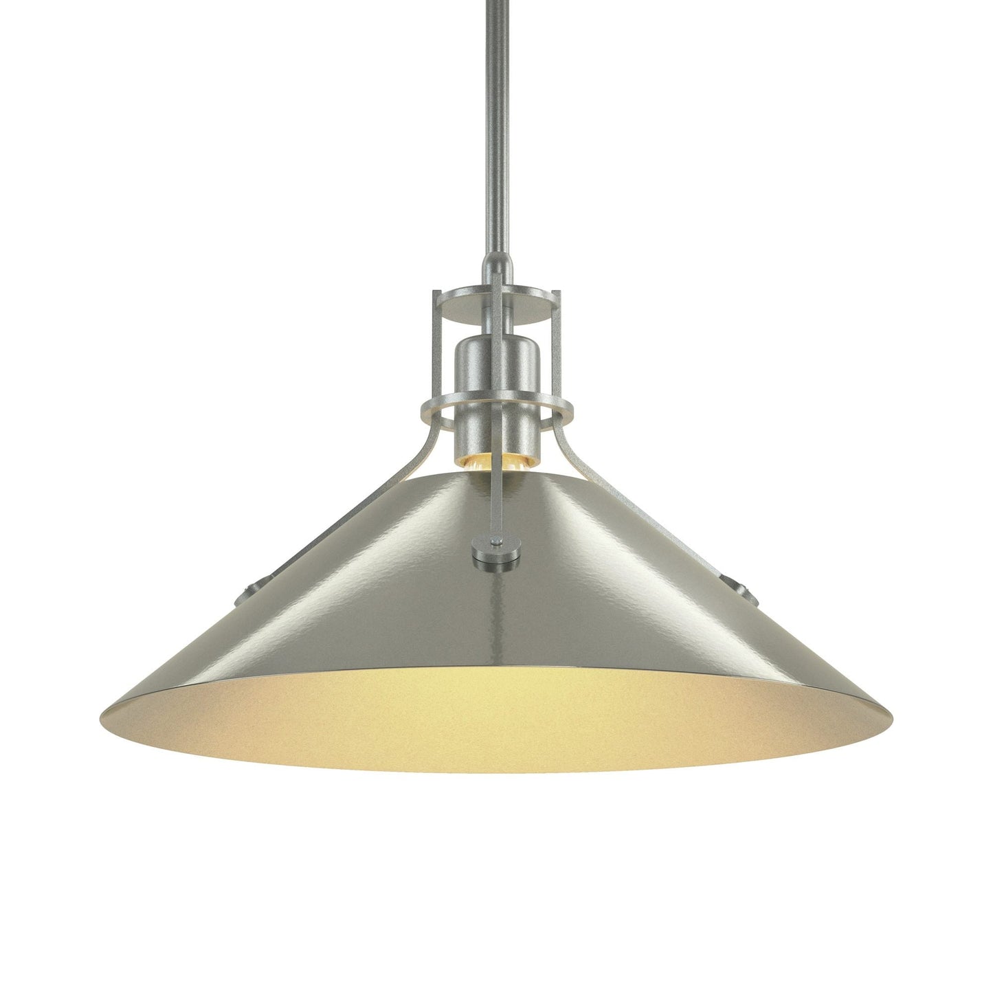 Henry Steel Shade Pendant Light in Vintage Platinum/Sterling.