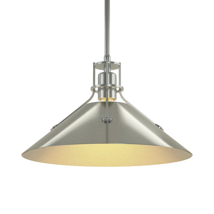 Henry Steel Shade Pendant Light in Vintage Platinum/Sterling.