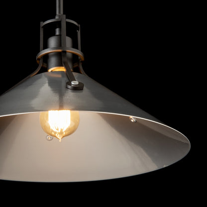 Henry Steel Shade Pendant Light in Detail.