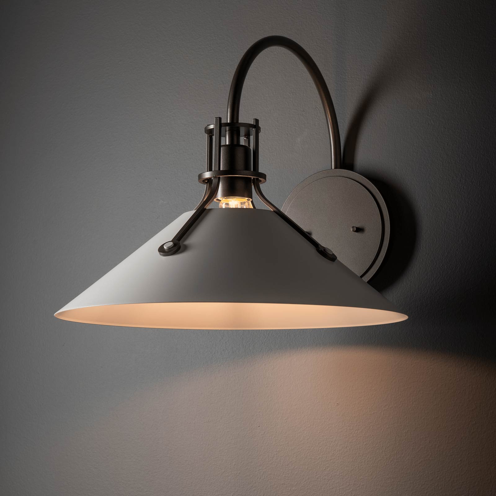 Henry Steel Shade Wall Light in Detail.