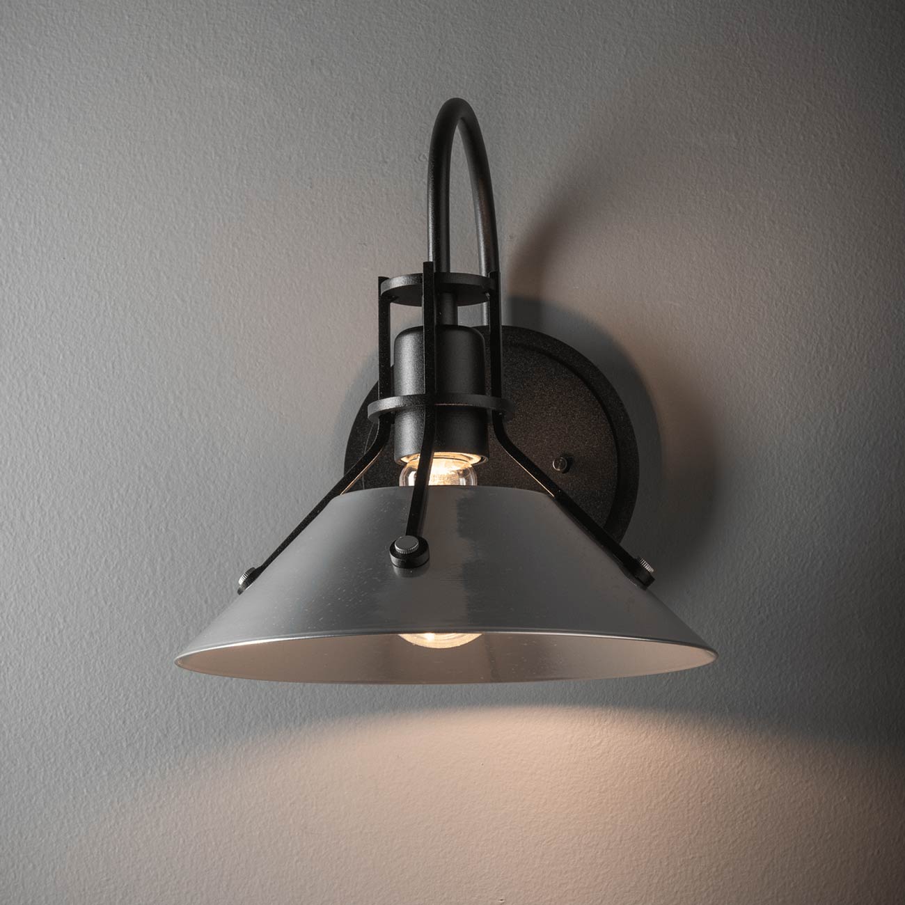 Henry Steel Shade Wall Light in Detail.