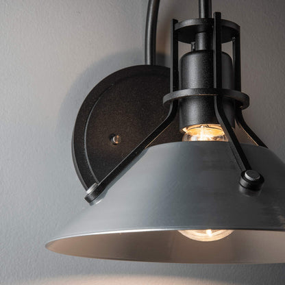 Henry Steel Shade Wall Light in Detail.