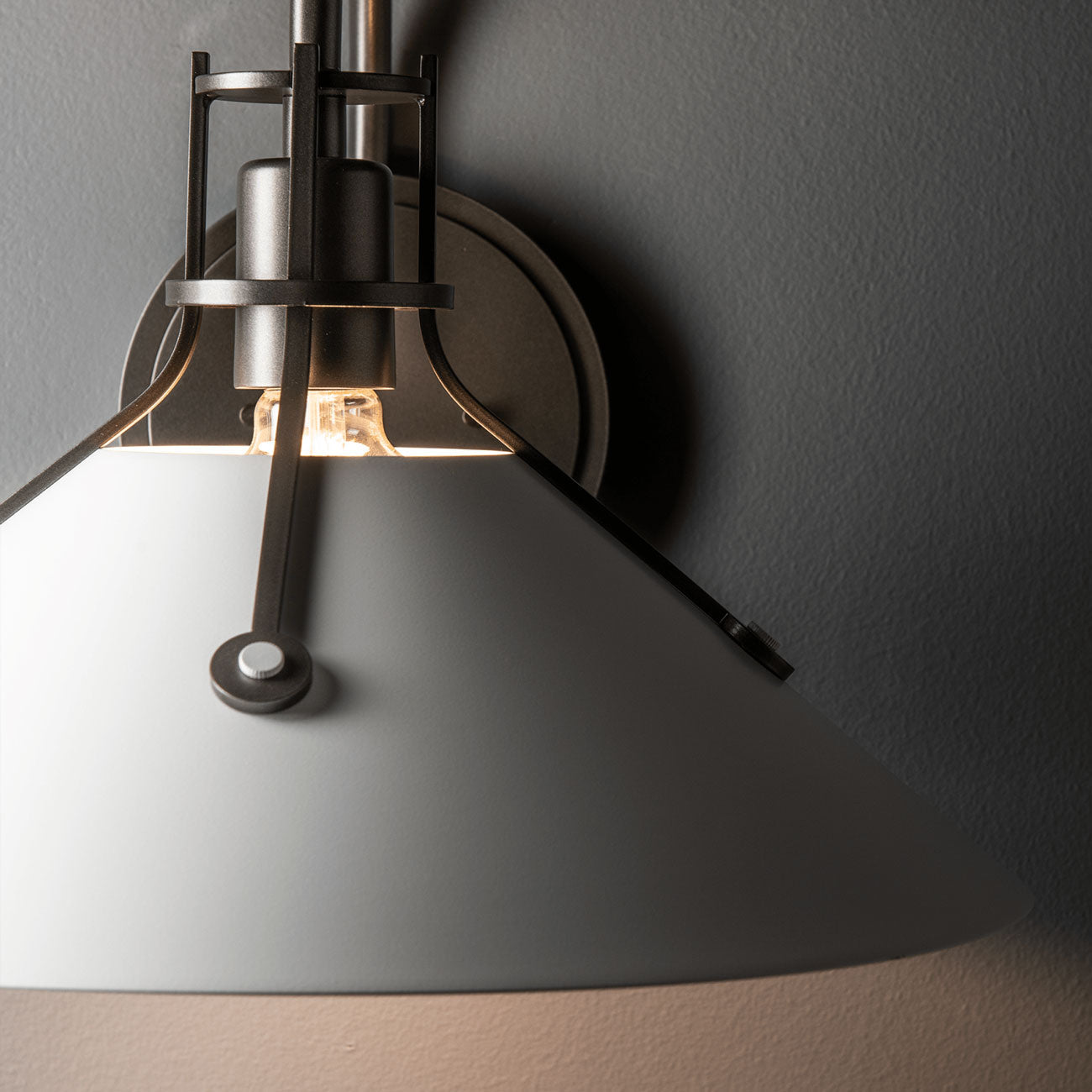 Henry Steel Shade Wall Light in Detail.
