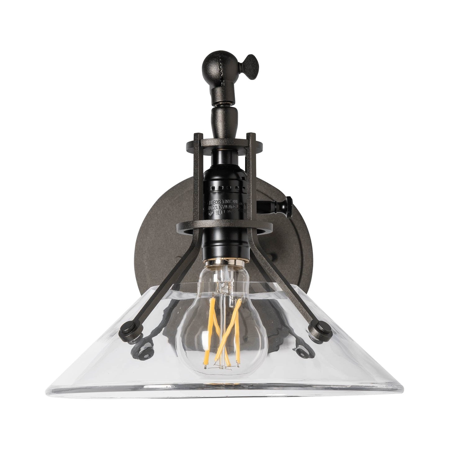 Henry Swing Arm Glass Shade Wall Light in Detail.