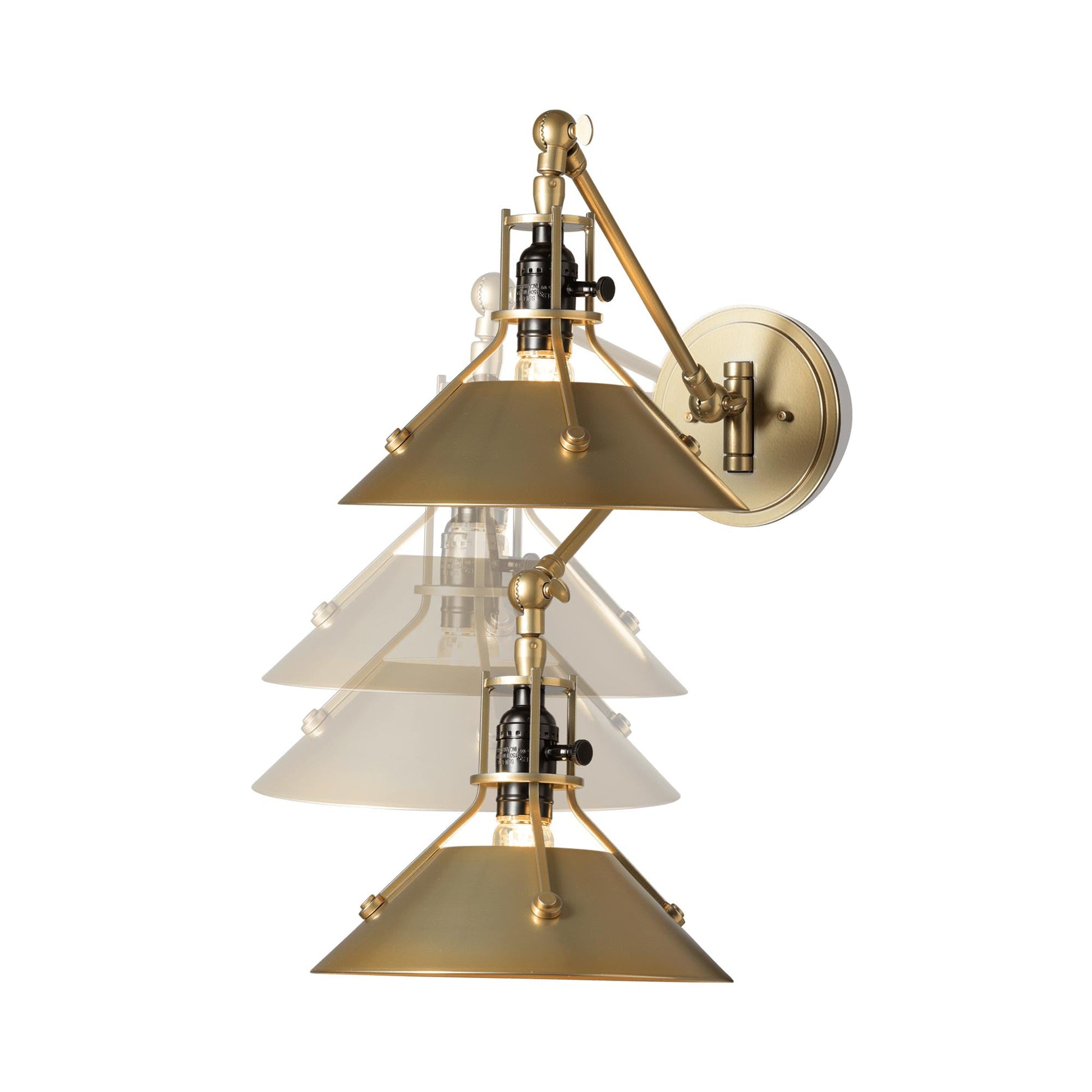 Henry Swing Arm Steel Shade Wall Light in Detail.