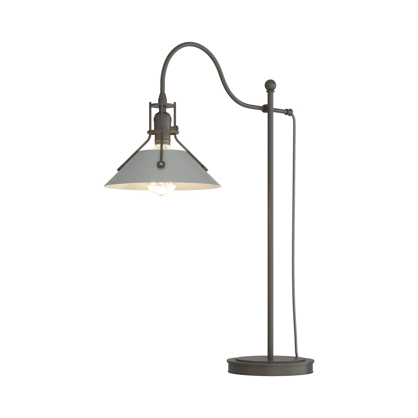 Henry Table Lamp in Dark Smoke/Vintage Platinum.