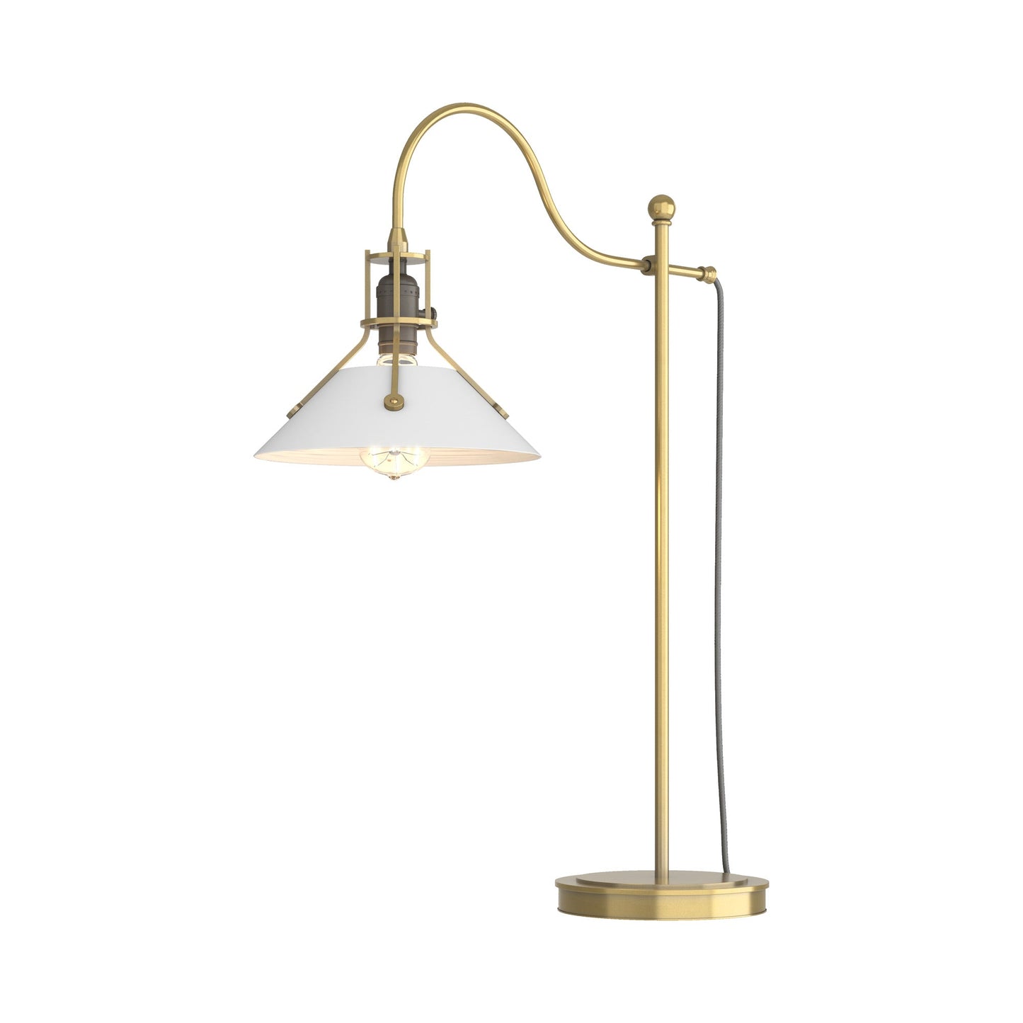 Henry Table Lamp in Modern Brass/White.