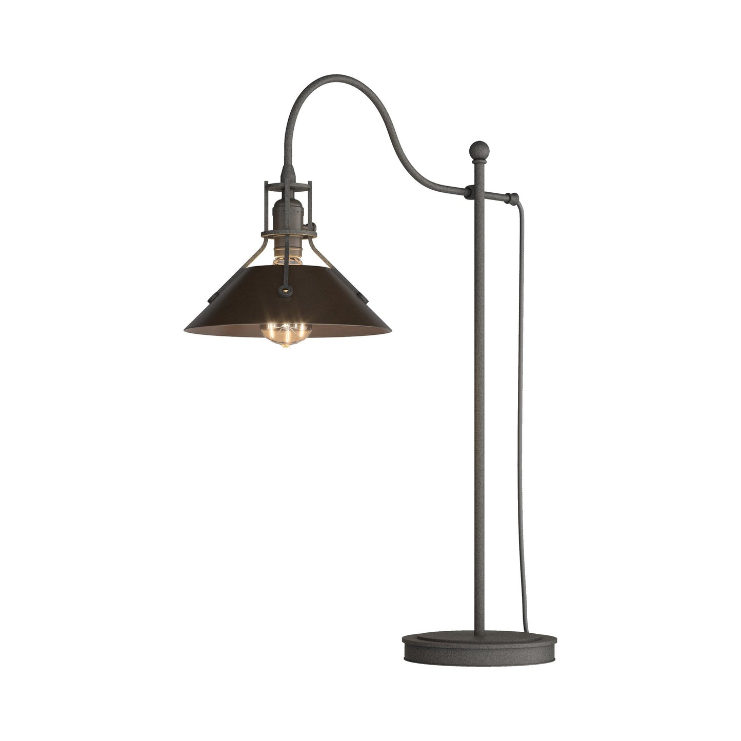 Henry Table Lamp in Natural Iron/Oil Rubbed Bronze.