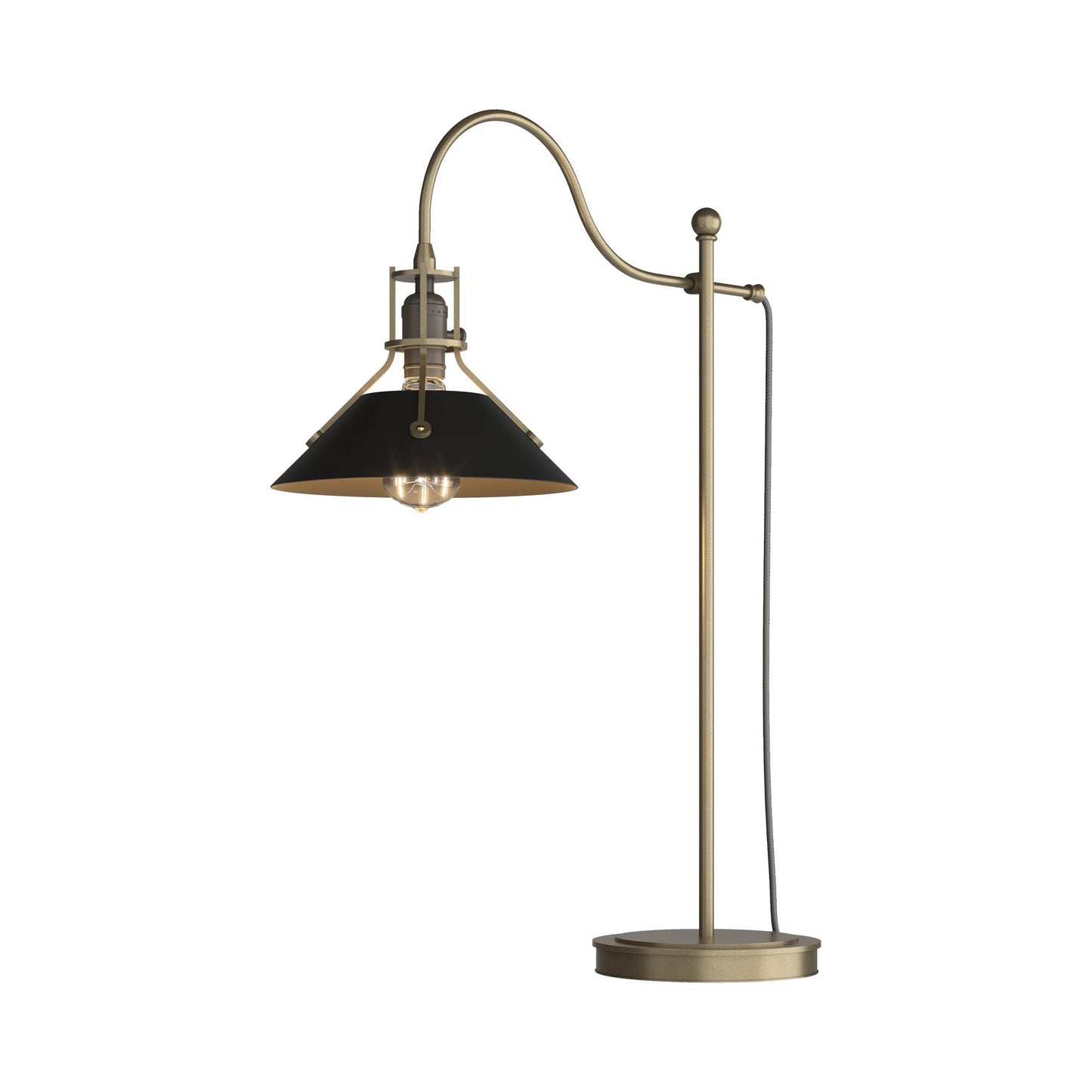 Henry Table Lamp in Soft Gold/Black.
