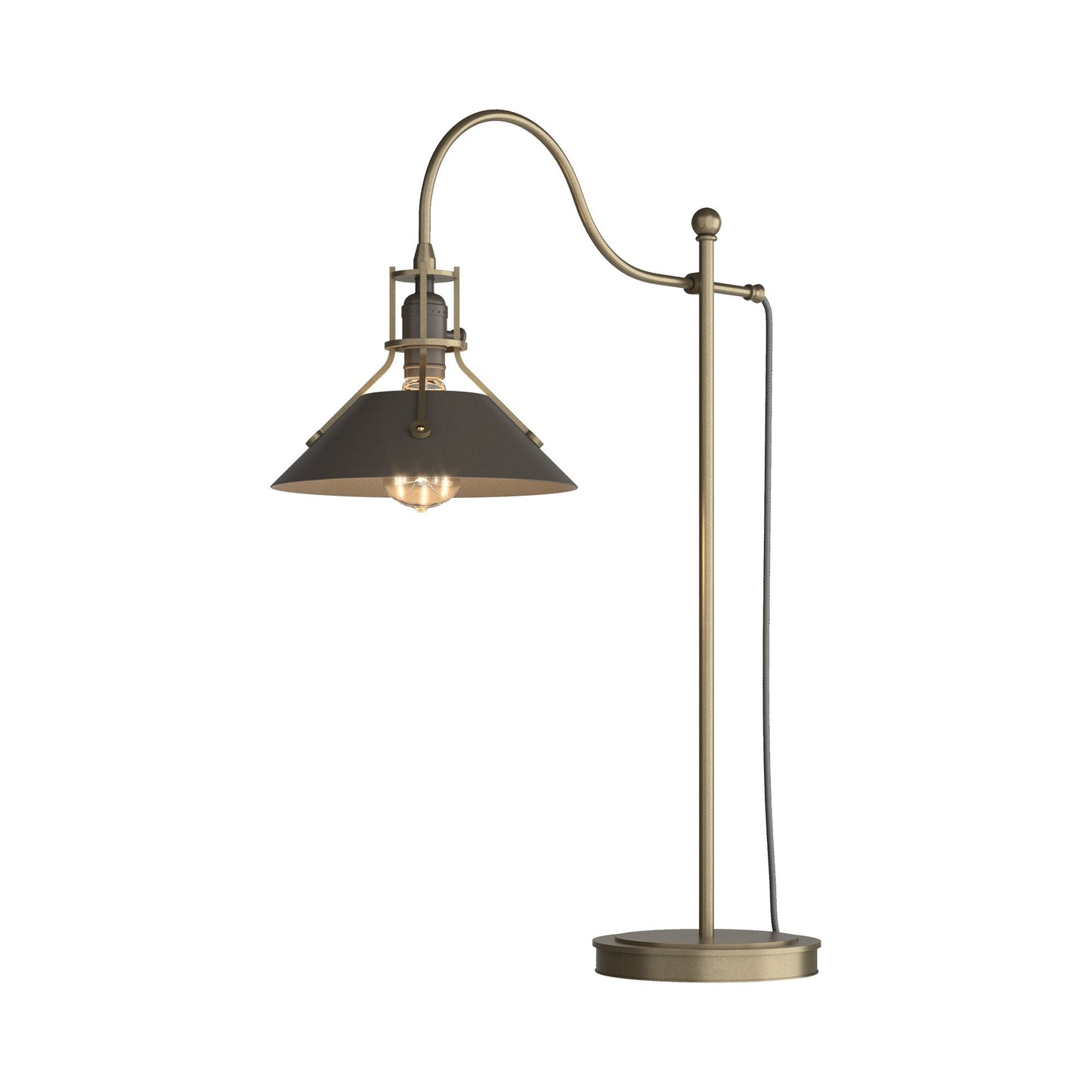 Henry Table Lamp in Soft Gold/Dark Smoke.